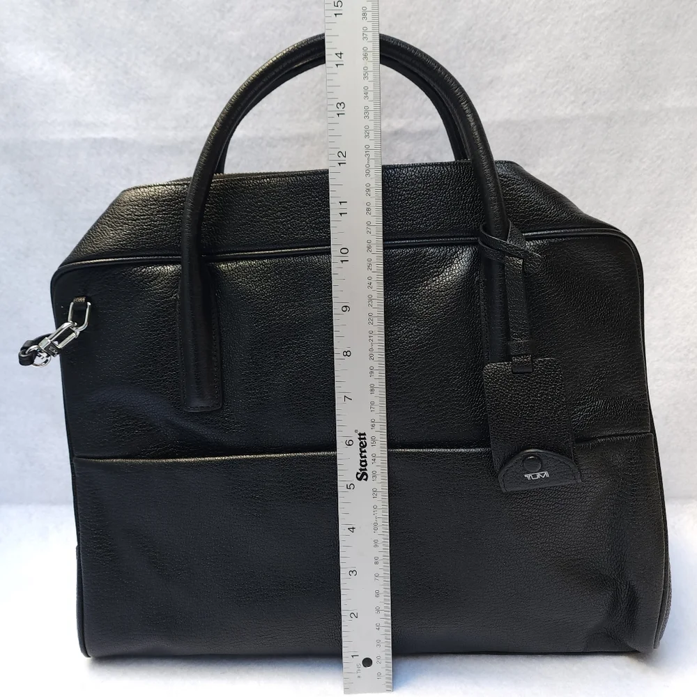 Tumi Black Pebbled Leather Bag - Picture 10 of 11